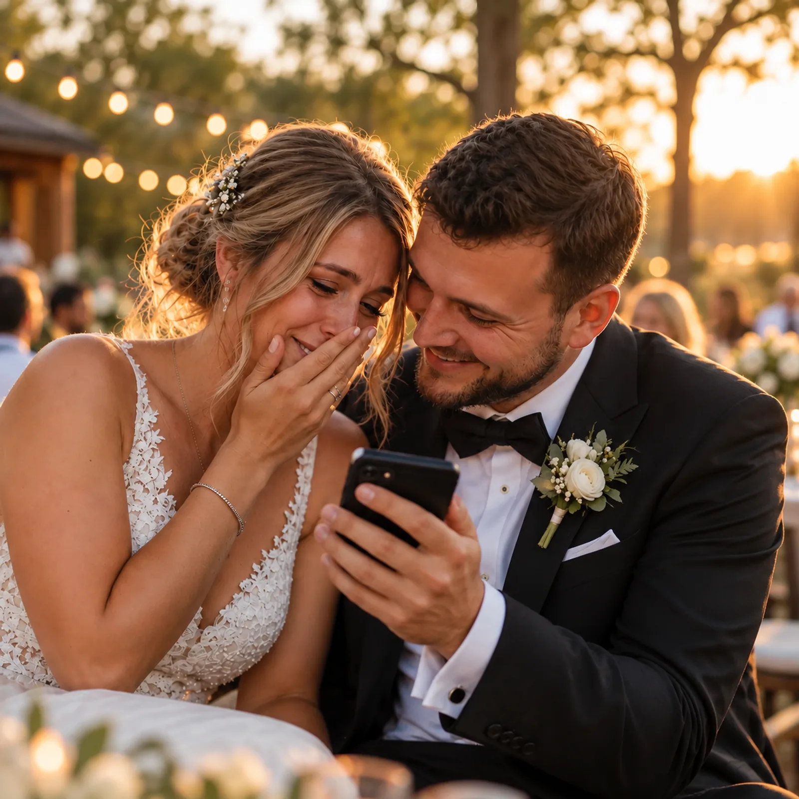 Bride and groom at their first dance